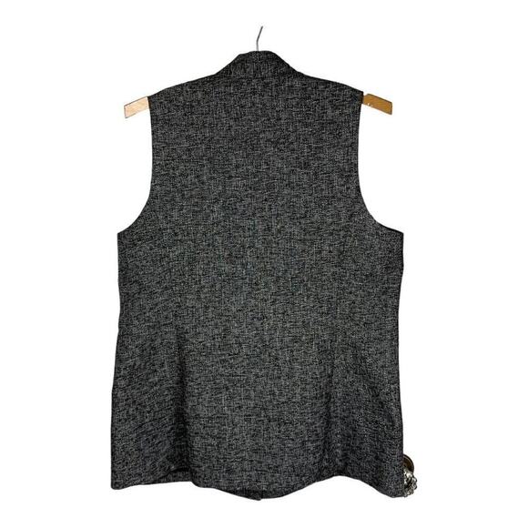 Chicos Metallic Silver Grey Three-Button Vest Size Med  8 - Picture 4 of 10